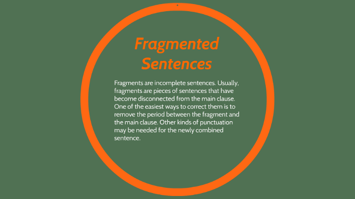 meaning in fragmented sentences signature youtube