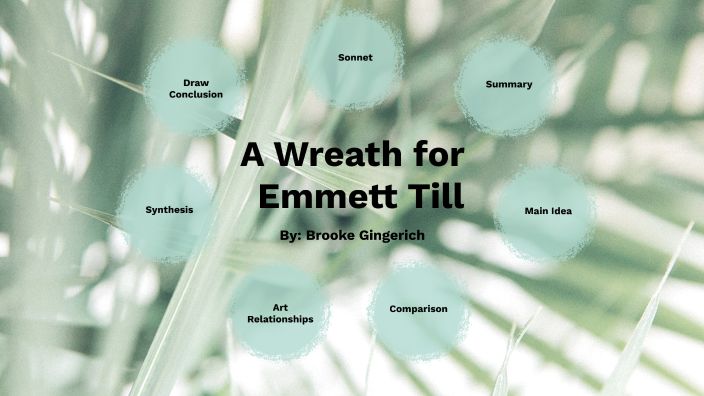 a wreath for emmett till poem