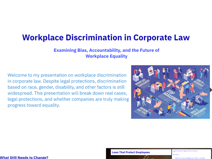 Workplace Discrimination In Corporate Law by RiriMus6710 on Prezi