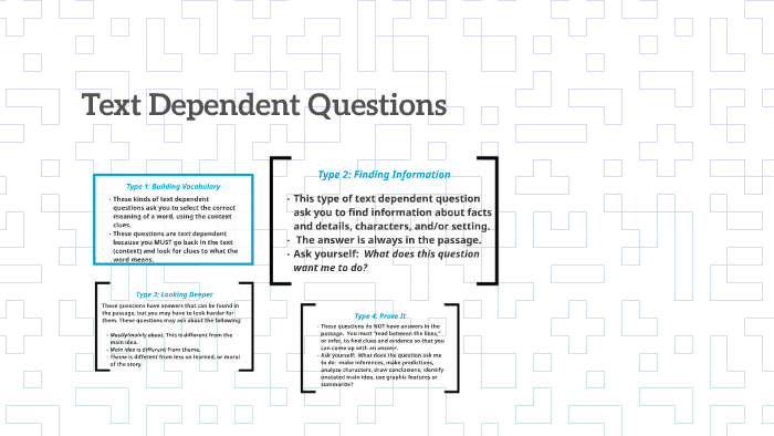 text dependent questions answers key