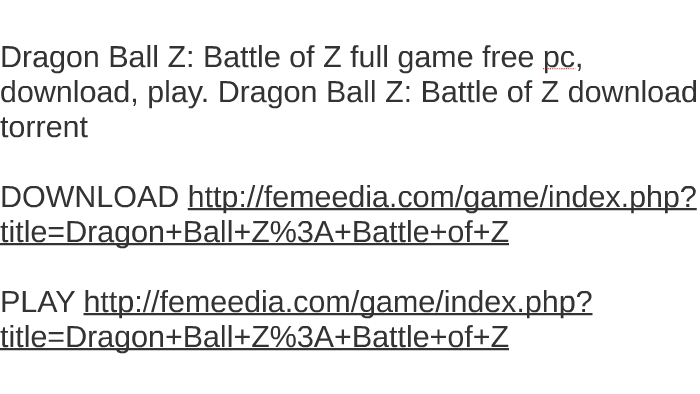 Dragon Ball Z Battle Of Z Download