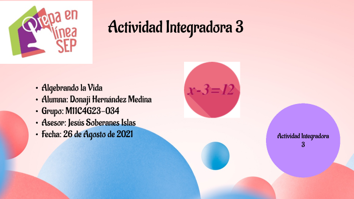 Actividad Integradora 3 "Algebrando La Vida" By Donaji Hernández On Prezi