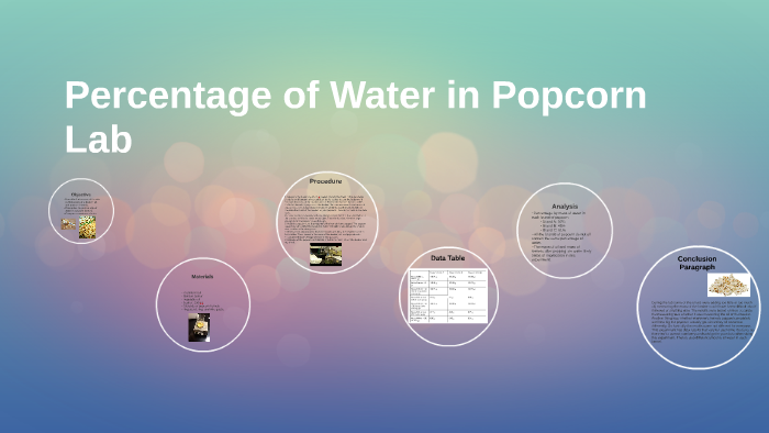 Percentage Of Water In Popcorn Lab Answers