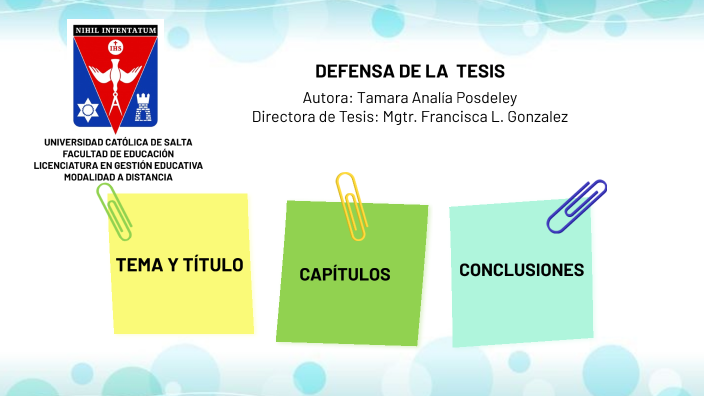 DEFENSA DE TESIS by Tamara Posdeley on Prezi