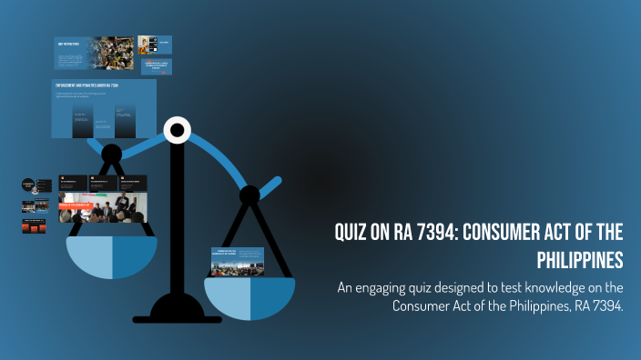 Quiz on RA 7394: Consumer Act of the Philippines by FRITZGERALD BATE on ...