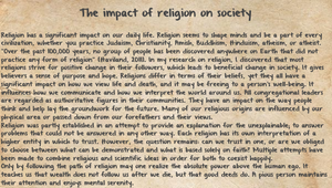 essay on impact of religion on society