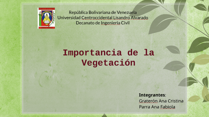 Importancia De La Vegetacion By Ana Grateron On Prezi