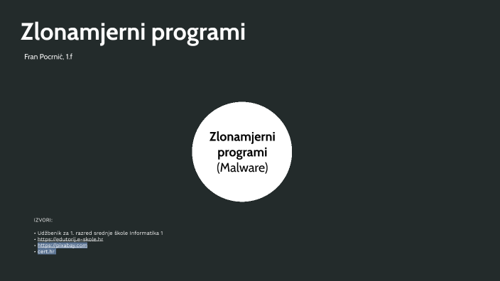 Zlonamjerni programi by Fran Pocrnić on Prezi
