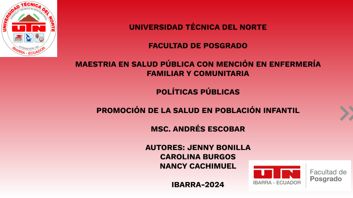 UNIVERSIDAD TÉCNICA DEL NORTE FACULTAD DE POSGRADO MAESTRIA EN SALUD ...