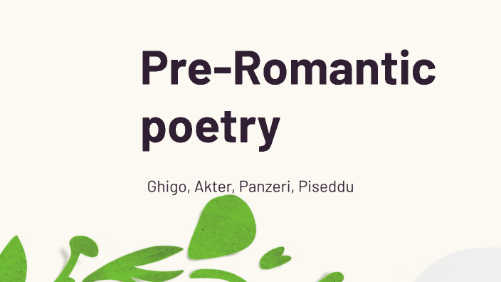 write a short essay on pre romantic poetry