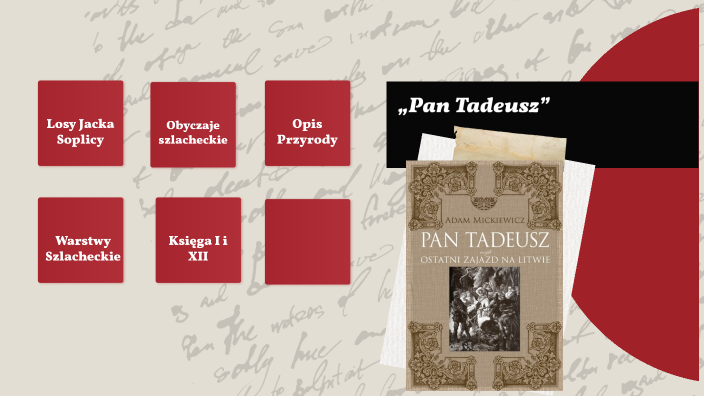 Pan Tadeusz Opracowanie Do Matury Pan Tadeusz- opracowanie by on Prezi