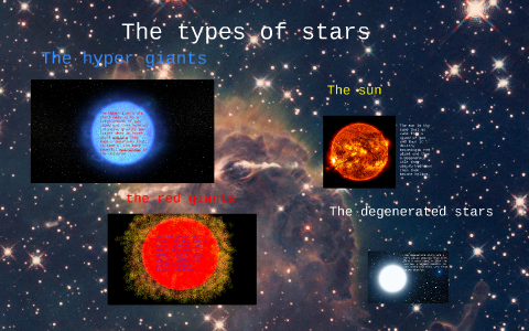 The types of stars by juan camilo duran lobo on Prezi