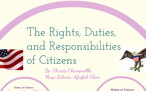 The Rights, Duties and Responsibilities of Citizens by maya roberts