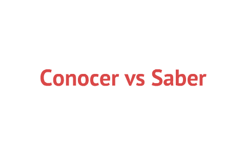 the difference between conocer and saber by cody johnson