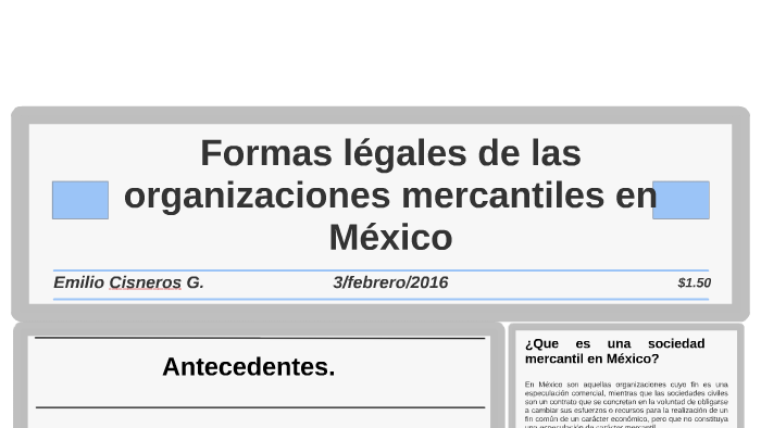 Formas legales de las organizaciones mercantiles en mexico by emilio