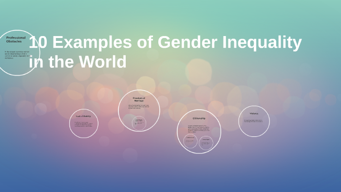 10 Examples of Gender Inequality in the World by Mya Green on Prezi