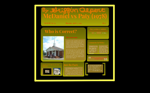 McDaniel vs Paty (1978) by Maria Green on Prezi