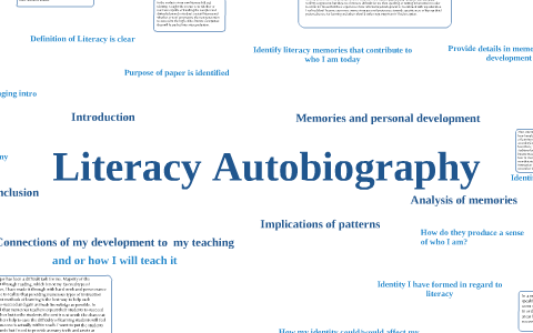  Literacy  Autobiography Format  Example by Ashli Mason