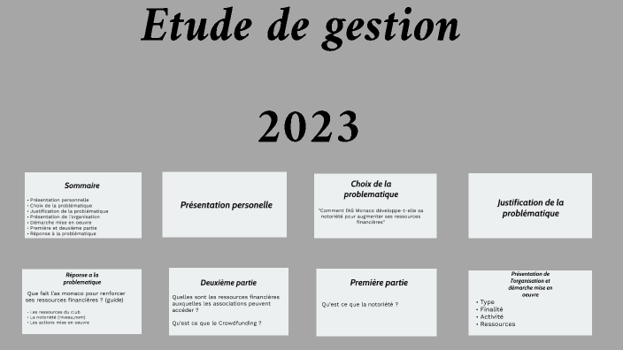 Etude de gestion by Cassandra Meschi on Prezi