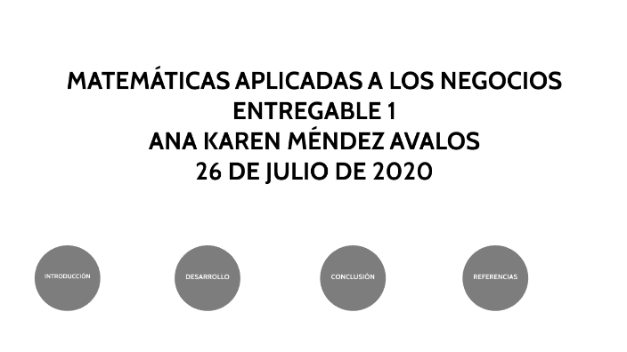 Materia: MATEMÁTICAS APLICADAS A LOS NEGOCIOS ENTREGABLE 1 by Ana