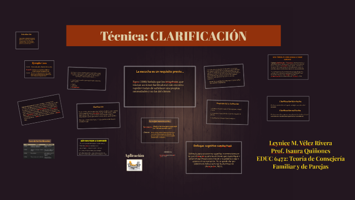 Técnica: CLARIFICACIÓN by Leynice Vélez Rivera on Prezi