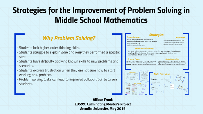Improving Problem Solving in Middle School Mathematics by Allison Frank ...
