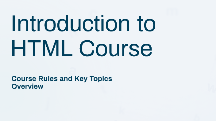 Introduction to HTML Course by Abdallah Muhammed on Prezi