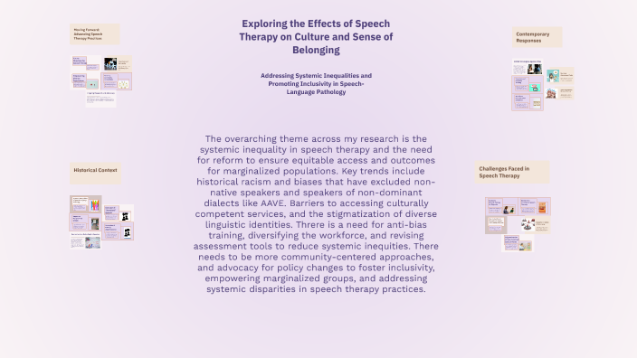 Exploring the Effects of Speech Therapy on Culture and Sense of ...