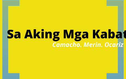 sa aking mga kabata english version