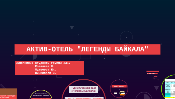АКТИВ-ОТЕЛЬ "ЛЕГЕНДЫ БАЙКАЛА" by Ekaterina Matveeva on Prezi