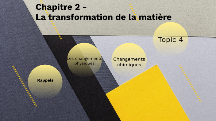 Chapitre 2 - La transformation de la matière by Rose Tremblay on Prezi
