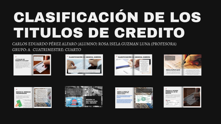 Clasificación de los títulos de crédito by carlos Pérez alfaro on Prezi