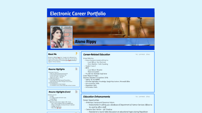 FBLA Electronic Career Portfolio By Alana Rippy On Prezi