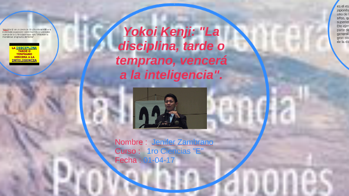 Yokoi Kenji: "La disciplina, tarde o temprano, vencerá a la by jenifer
