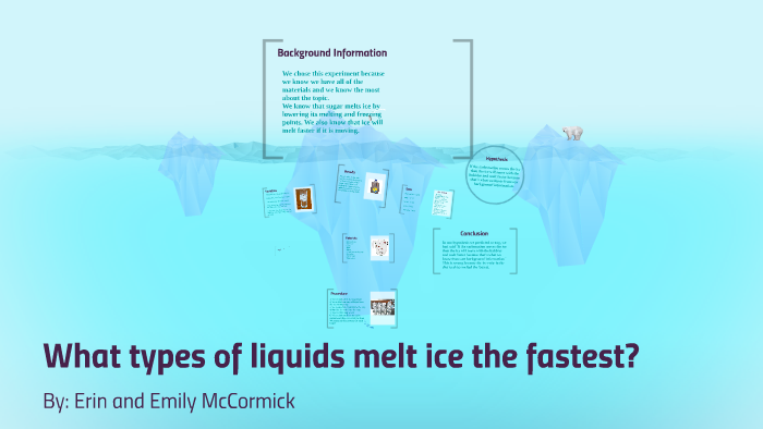 What types of liquids melt ice fastest? by Erin McCormick on Prezi