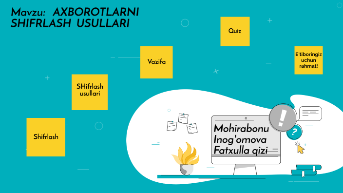 AXBOROTLARNI SHIFRLASH USULLARI by Моҳирабону Инагамова on Prezi