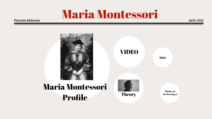 maria montessori by on Prezi