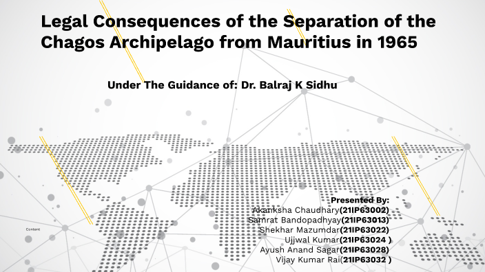 Legal Consequences of the Separation of the Chagos Archipelago from