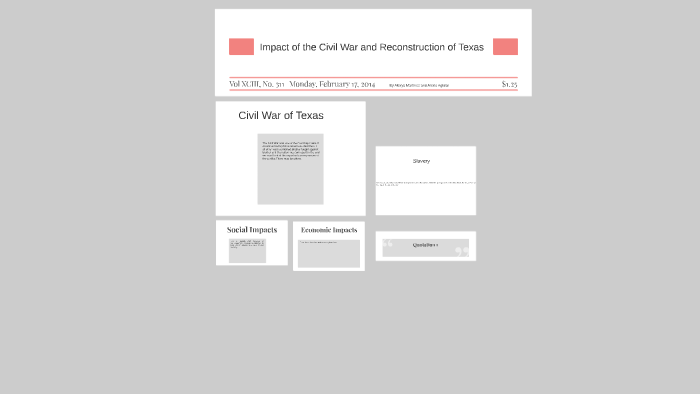 Impact of the Civil War and Reconstruction of Texas by ALEXYS Martinez ...