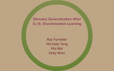 Stimulus Generalization After S+/S- Discrimination Learning By Mia Wai ...