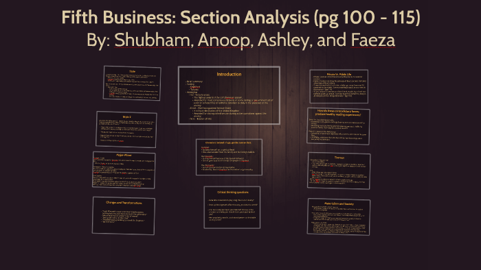 Fifth Business: Section Analysis (pg 100 - 115) By Shubham Sharma On Prezi