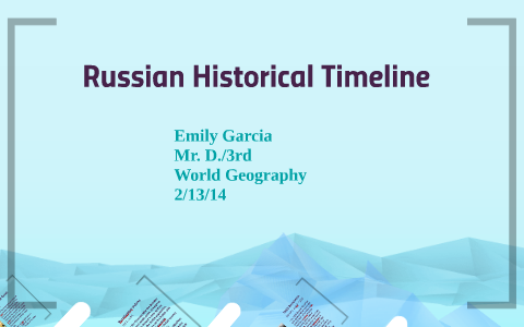 Russian Historical Timeline By Emily Garcia