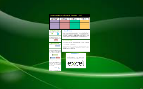 Como trabajar con base de datos en Excel by Katherine Cruz on Prezi
