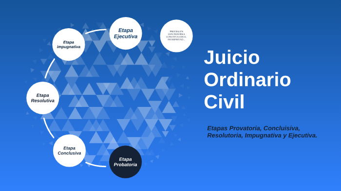 Juicio Ordinario Civil Etapa Probatoria Audiencia De Pruebas Y