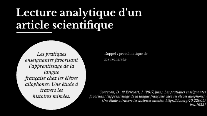 comment faire une analyse d'un article scientifique
