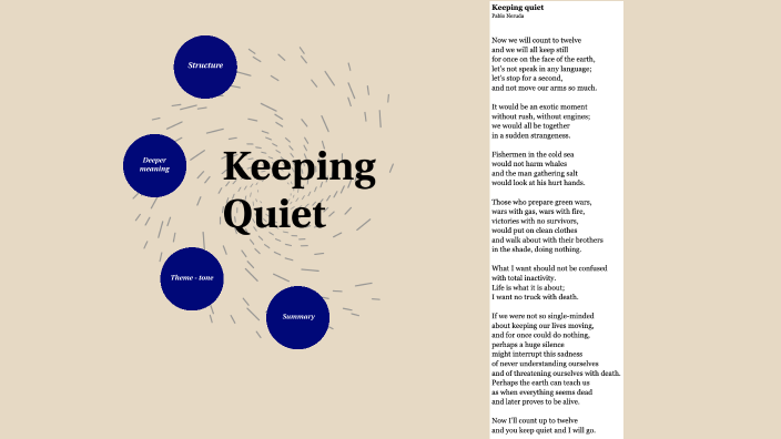 Keeping quiet - Pablo Neruda by Sofía Alevatto on Prezi