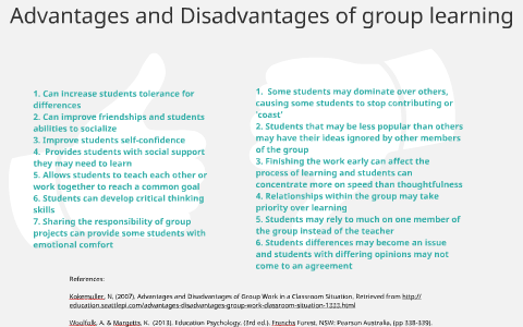 group advantages learning disadvantages prezi