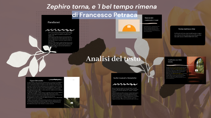 Analisi del testo Zephiro torne e 'l bel tempo rimena di Petrarca by