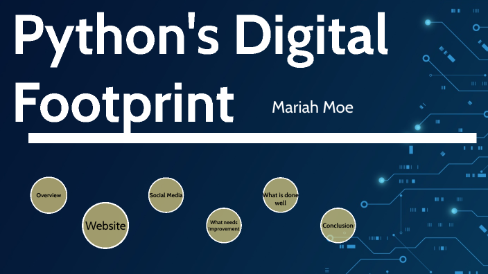 Python's Digital Footprint by Mariah Moe on Prezi