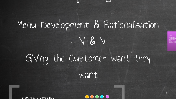 What Is Menu Rationalization V&V Menu Rationalisation by Elaine Vieira on Prezi